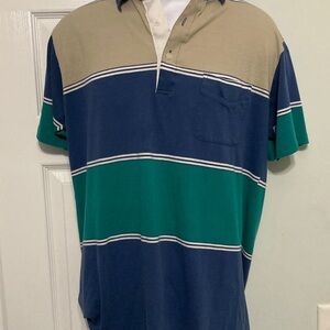 Van Heusen Classic Blue Cotton Blend Shirt vintage golf shirt